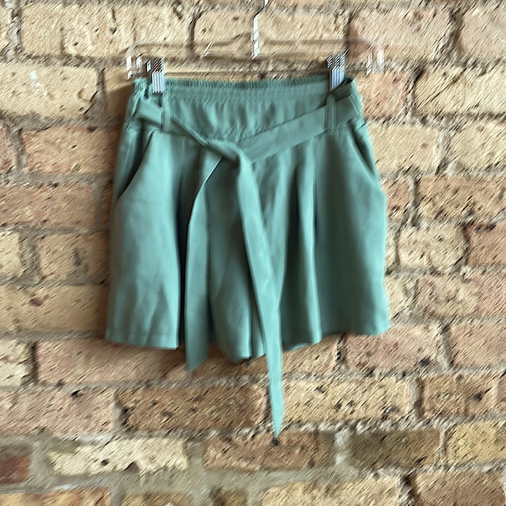 ‘Available’ high waisted green shorts size m